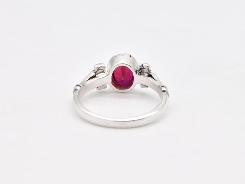 Vintage Ruby Ring, Red Ruby Ring, Created Ruby Ring, Tribal Ring, Ruby Solitaire Ring, Oval Ruby Ring, July Birthstone Ring, Adina Stone
