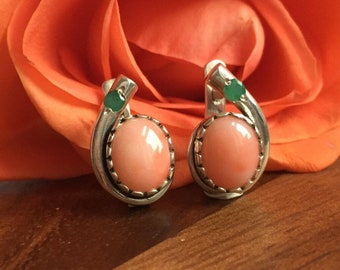 Koralle Ohrringe, Vintage Koralle Ohrringe, Koralle Ohrstecker, Rosa Koralle Ohrstecker, Natürliche Koralle Ohrringe, Silber Sterling Ohrringe, Koralle Ohrringe
