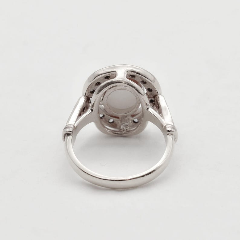 Opal Ring, Natural Opal Ring, Australian Opal, Vintage Opal Ring, October Birthstone, Antique Ring, Big Solitaire Ring, Sterling Silver Ring image 8