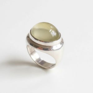 Lemon Quartz Ring, Lemon Quartz, Natural Stone, Yellow Stone Ring, Large Stone Ring, Solid Silver Ring, Pure Silver