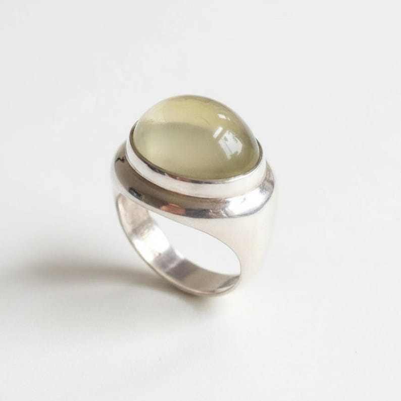 Lemon Quartz Ring, Lemon Quartz, Natural Stone, Yellow Stone Ring, Large Stone Ring, Solid Silver Ring, Pure Silver