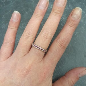 Naturlig rubinring, Rubinring, Röd rubinring, Evighetsring, Juliring, Rubinevighetsring, Röd rubinring, Röd vintagering, Silverring bild 2
