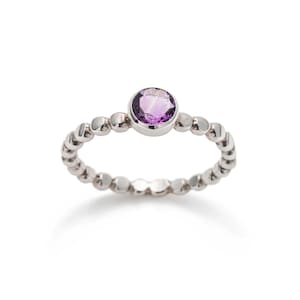 Dainty Amethyst Ring, Natural Amethyst, Natural Purple Amethyst Ring, February Birthstone Ring, Delicate Stack Ring, Purple Stone Ring image 1