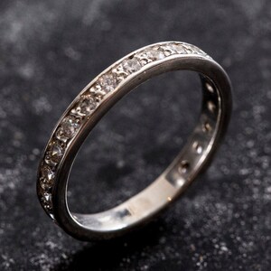 Diamond Ring, Created Diamond, Full Eternity Ring, Diamond Band, Vintage Band, Silver Band, Wedding Band, Vintage Wedding Ring, Solid Silver