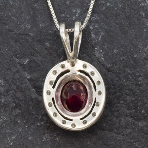 Ruby Pendant, Created Ruby, Antique Ruby Pendant, Vintage Ruby Pendant, Victorian Pendant, Red Diamond Pendant, Red Oval Pendant, 925 Silver image 10