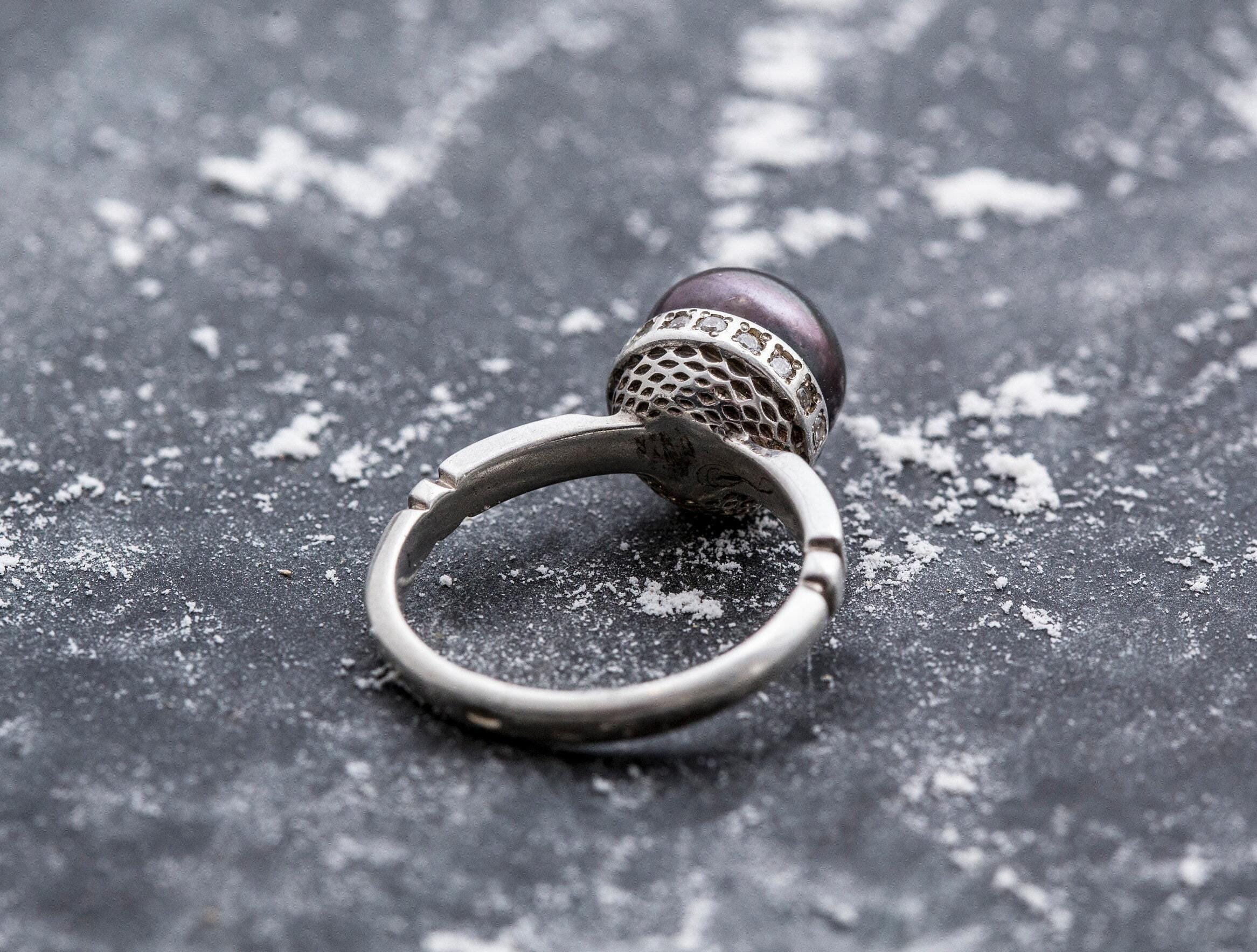 指輪・リング JOHO year and month ring black pearl Black Pearl Ring, Natural Black Pearl, June Birthstone