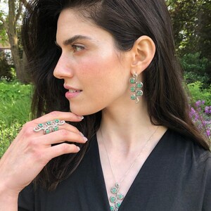Leaf Ring, Emerald Ring, Vintage Rings, Antique Ring, Antique Emerald Ring, Vintage Emerald Ring, May Birthstone, Solid Silver Ring image 3