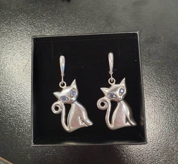 Orecchini Animali Argento Sterling 925 - Pendenti Carini Con Pietra Di Luna Per Donna B 741344