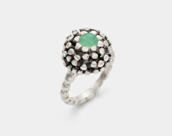 Chrysoprase Ring, Natural Chrysoprase, Australian Chrysoprase, Vintage Ring, May Birthstone, Real Chrysoprase, Vintage Design, Solid Silver