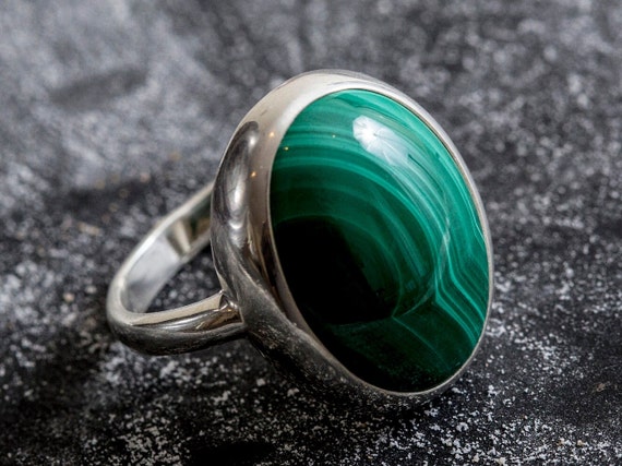 Solid malachite ring deals