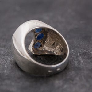 Saphir Ring, Natürlicher Saphir, Echter Saphir, September Geburtsstein, Großer Blauer Ring, Unisex Ring, Glücksbringer Ring, Statement Ring Bild 10