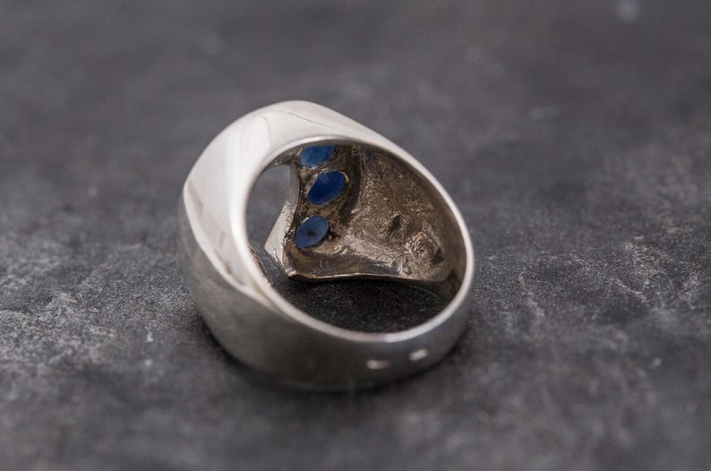 Saphir Ring, Natürlicher Saphir, Echter Saphir, September Geburtsstein, Großer Blauer Ring, Unisex Ring, Glücksbringer Ring, Statement Ring Bild 10