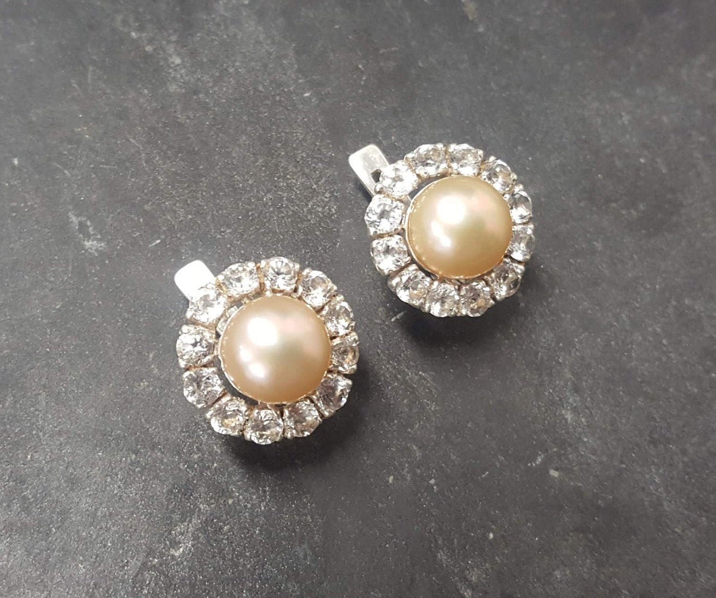 Pearl Earrings Beige Pearl Earrings Natural Pearl June Birthstone