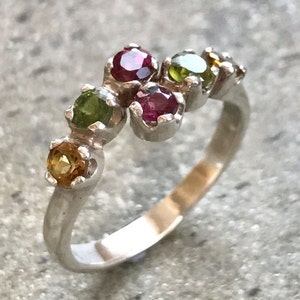 Tourmaline Ring, Healing Stones, October Birthstone, Vintage Rings, Mothers Birthstones, Natural Tourmaline, Solid Silver Ring, Tourmaline image 1