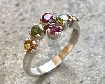 Tourmaline Ring, Healing Stones, October Birthstone, Vintage Rings, Mothers Birthstones, Natural Tourmaline, Solid Silver Ring, Tourmaline