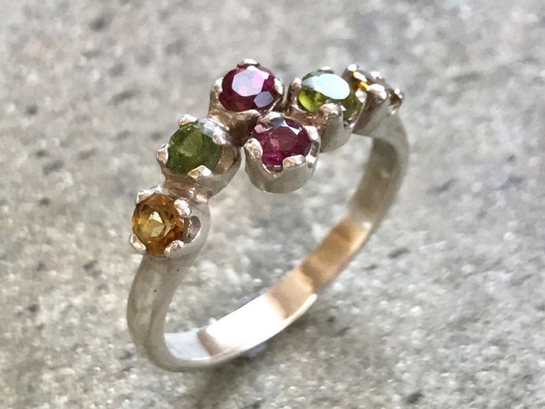 Tourmaline Ring, Healing Stones, October Birthstone, Vintage Rings, Mothers Birthstones, Natural Tourmaline, Solid Silver Ring, Tourmaline image 1