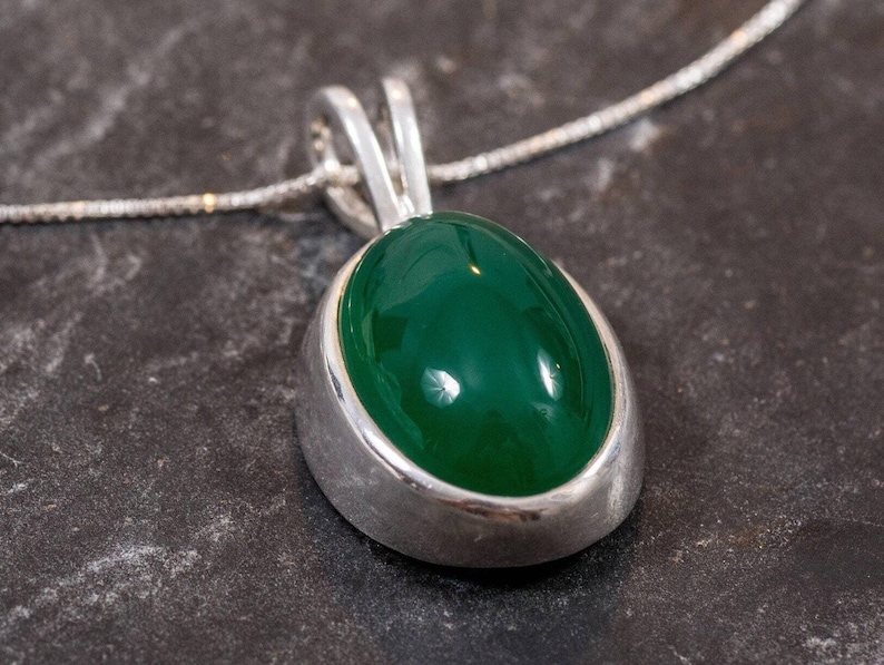 Emerald Pendant, Antique Pendant, Vintage Pendant, Green Pendant, Emerald Chain, Silver Pendant, Sterling Silver, Silver Chain, Green Chain image 8