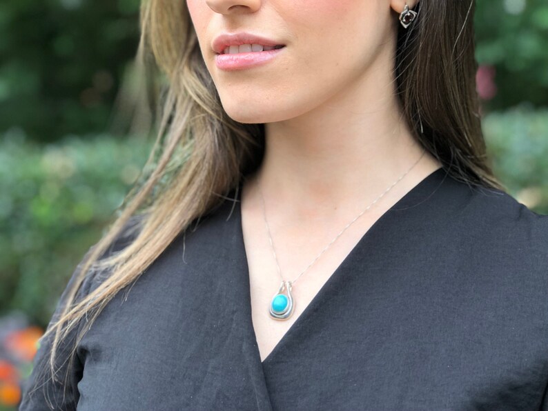 Blue Topaz Pendant, Natural Blue Topaz, Vintage Pendants, December Birthstone, Genuine Topaz, December Pendant, Blue Pendant, Silver Pendant image 9