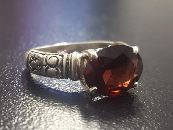 100% Natural Hessonite Garnet Ring-hessonite Garnet Solitaire Ring-garnet  Birthstone Handmade Ring-hessonite Zodiac Ring Sterling Silver-65 - Etsy