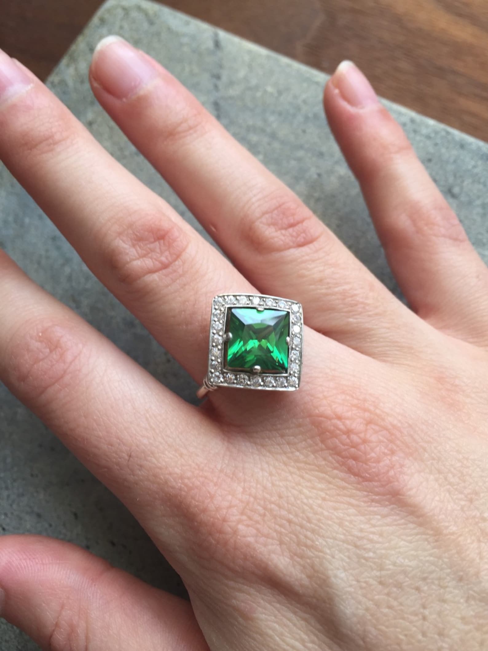 Emerald Ring Emerald Engagement Ring Created Emerald Ring Etsy UK
