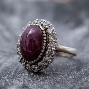 Victorian Ruby Ring, Ruby Ring, Natural Ruby, July Birthstone, Unique Ring, Solid Silver Ring, Statement Ring, July Ring, Red Ring, Ruby image 3