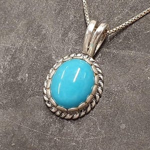 Colgante de turquesa, turquesa natural, colgante de diciembre, colgante victoriano, colgante vintage, La Bella Durmiente, colgante azul, colgante de plata imagen 3