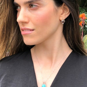 Blue Topaz Pendant, Natural Blue Topaz, Vintage Pendants, December Birthstone, Genuine Topaz, December Pendant, Blue Pendant, Silver Pendant image 7