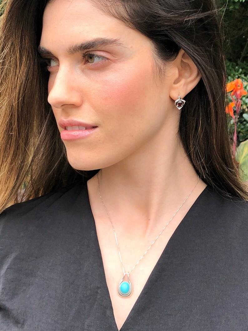 Blue Topaz Pendant, Natural Blue Topaz, Vintage Pendants, December Birthstone, Genuine Topaz, December Pendant, Blue Pendant, Silver Pendant image 7