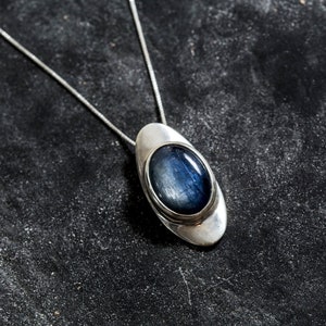 Kyanite Pendant, Natural Kyanite, Unique Pendant, Natural Blue Kyanite, Vintage Blue Pendant, Blue Pendant, Solid Silver Pendant, Kyanite image 10