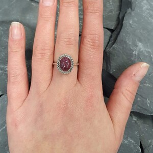Rubin Ring, natürlicher Rubin Ring, Roter Rubin Ring, Juli Geburtsstein, Vintage Ringe, Echter Rubin Ring, Juli Ring, Massiver Silber Ring, Roter Ring, Rubin Bild 7