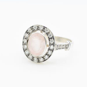 Rose Quartz Ring, Natural Rose Quartz, Vintage Rings, Pink Diamond Ring, January Birthstone, Silver Ring, Pink Diamond, Sterling Silver Ring