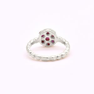 Ruby Ring, Natural Ruby Ring, Ruby Flower Ring, Promise Ring, July Birthstone, Vintage Ring, Solid Silver Ring, Silver Flower Ring, Red Ring image 7