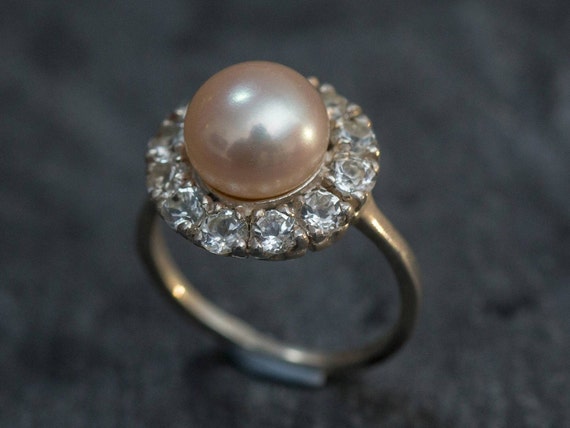 Buy Conch Pearl Ring, Pearl Engagement Ring, Pearl Diamond Ring, Pink Pearl  Ring, Pink Jewelry, Marquise Diamond Ring, Real Pearl Ring, Handmade Online  in India - Etsy