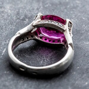 Pink Engagement Ring, Alexandrite Ring, June Birthstone Ring, Split Shank Ring, Pink Oval Ring, Pink Vintage Ring, Oval Alexandrite Ring