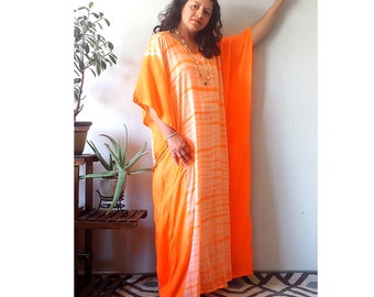 Orange caftans, orange kaftan dress, kaftan dress, kaftans for women, kaftan, caftans for women, tie dye dress, orange dress, boho dress,
