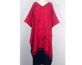 Vestido de caftán rojo, caftán, caftanes para mujeres, caftán rojo, caftanes para mujeres, caftán, caftán, batik kaftán, vestido boho, vestido kaftán, batik.