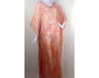 Seidenkaftane, schiere Seidenkaftane, schiere Kaftane, Seidenkaftane, orange Seidenkaftan, Batik Kaftan, Seidenkaftan, Boho Kleid, schiere langer Kaftan