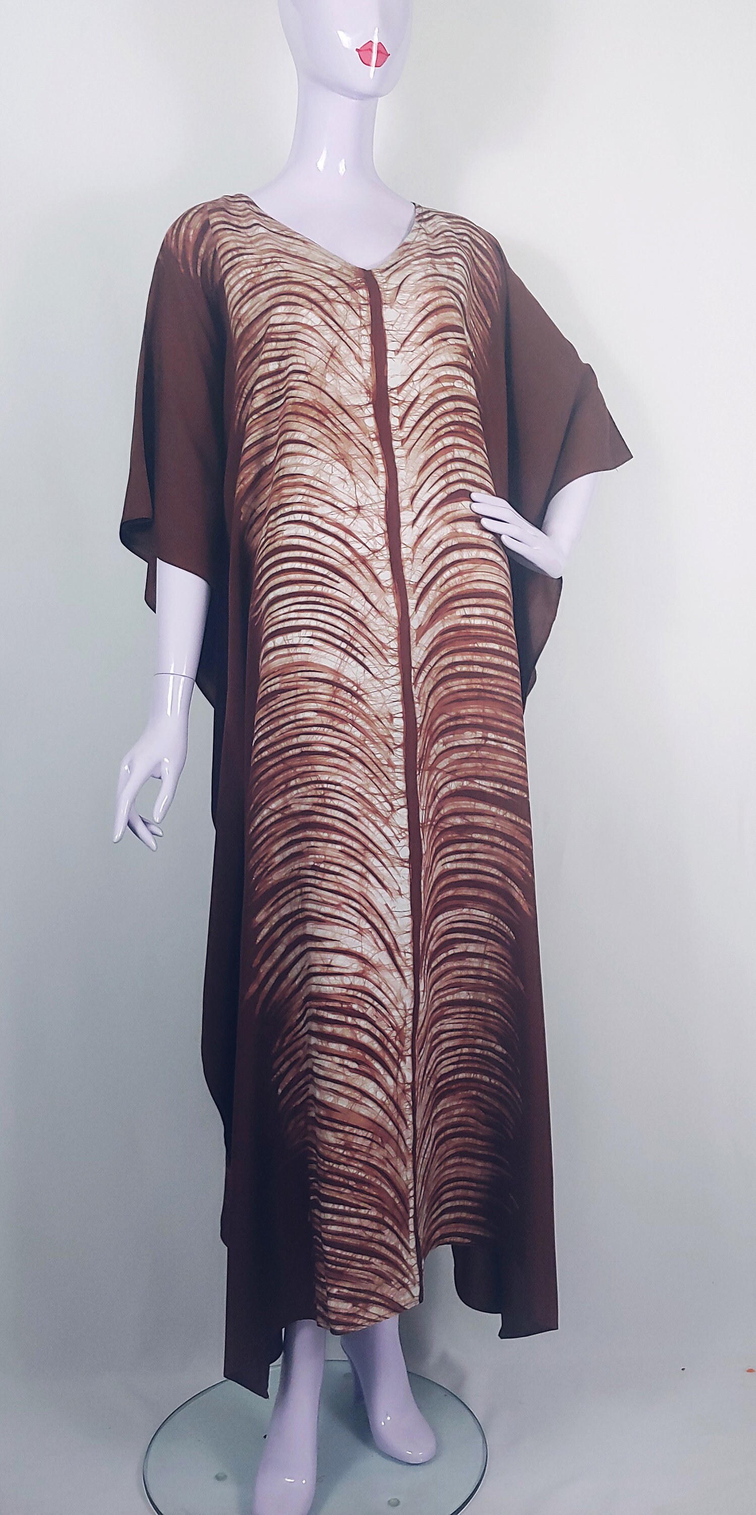 Chocolate Brown Long Organic Cotton Kaftan