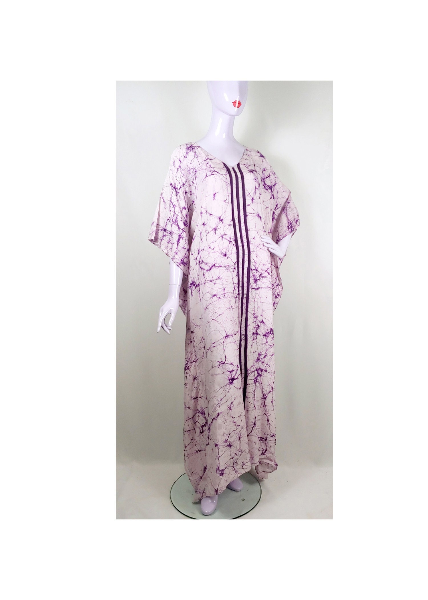 Purple Sequin Tulle Kaftan