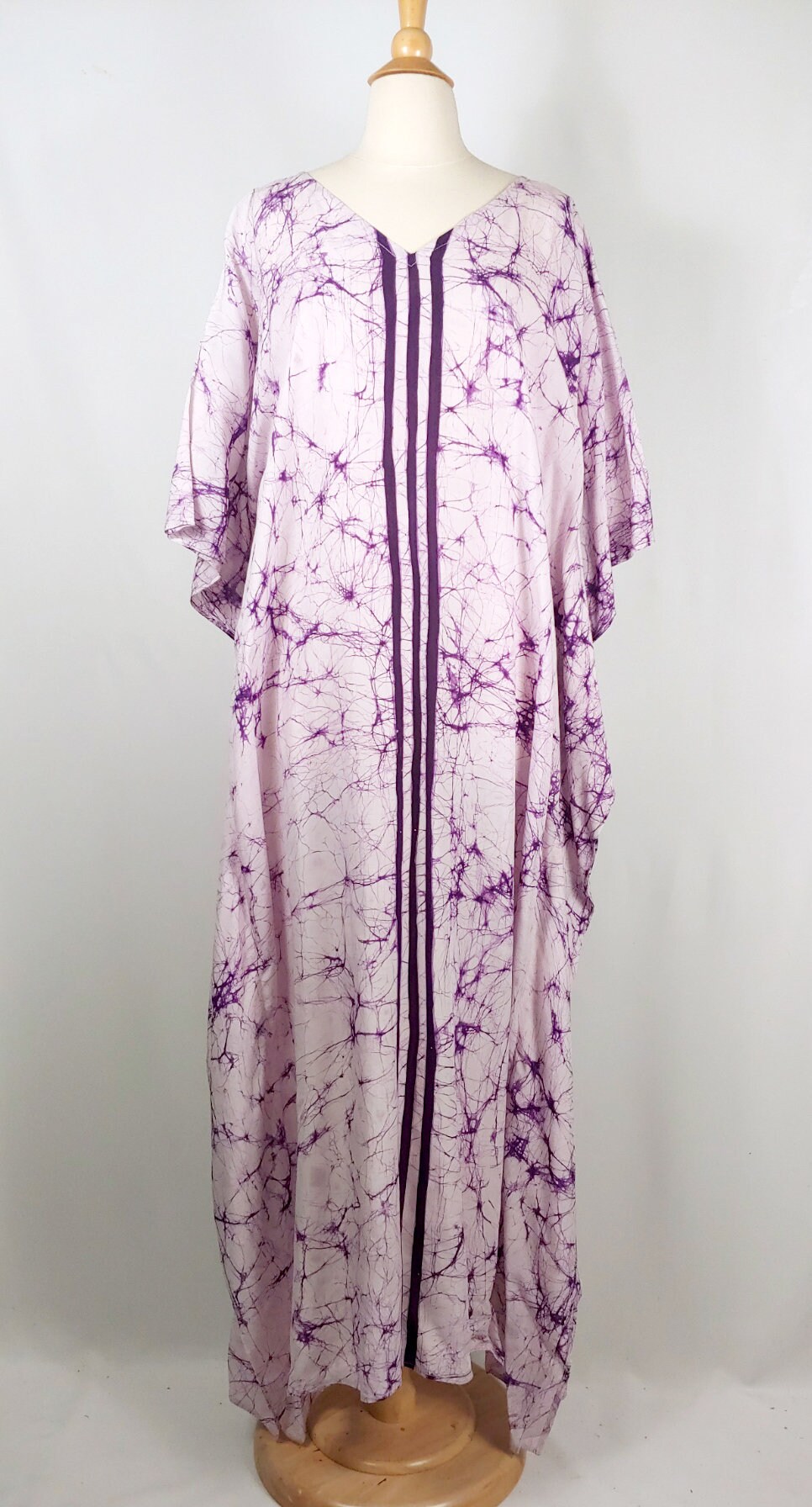 Women's Purple Floral Printed Flared Sleeve Kaftan Top