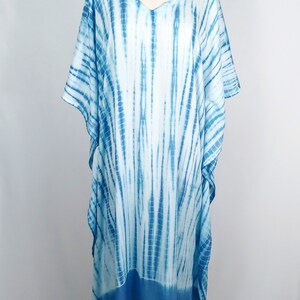 Blue kaftan, kaftans for women, caftan, kaftan, tie dye caftan, plus size kaftans,hand made kaftan, light weight kaftan, boho style. image 5