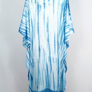 Blue kaftan, kaftans for women, caftan, kaftan, tie dye caftan, plus size kaftans,hand made kaftan, light weight kaftan, boho style. image 6