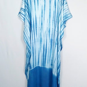 Blue kaftan, kaftans for women, caftan, kaftan, tie dye caftan, plus size kaftans,hand made kaftan, light weight kaftan, boho style. image 4