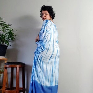 Blue kaftan, kaftans for women, caftan, kaftan, tie dye caftan, plus size kaftans,hand made kaftan, light weight kaftan, boho style. image 3