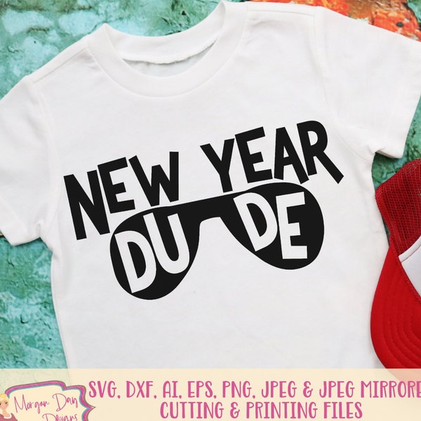 New Year SVG - New Year Dude SVG - Happy New Year SVG - New Year Kids svg - New Years svg - Files for Silhouette Studio/Cricut Design Space