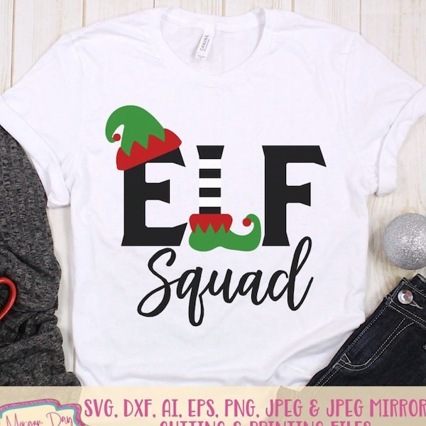 Elf SVG - Elf Squad SVG - Christmas SVG - Squad svg - Elf Hat svg - Christmas Elf svg - Files for Silhouette Studio/Cricut Design Space