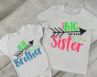 Big Sister SVG - Little Brother SVG - Brother SVG - Sister svg - Girl svg - Sibling Shirts - Files for Silhouette Studio/Cricut Design Space