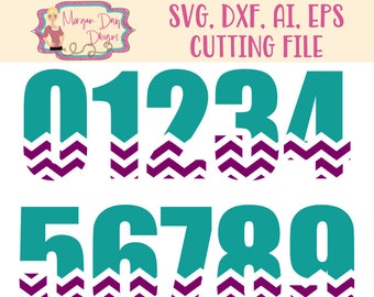 Chevron Numbers SVG - Birthday SVG - Birthday Numbers SVG - Numbers - Chevron svg - Party - Files for Silhouette Studio/Cricut Design Space