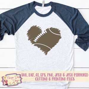 Football SVG - Football Heart SVG - Football Mom SVG - Grunge Football svg - Football Shirt - Fichiers pour Silhouette Studio/Cricut Design Space