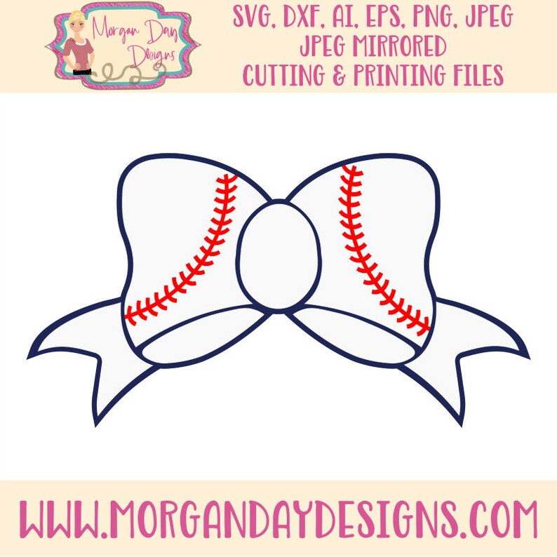 Baseball Bow SVG Baseball Clip Art Baseball SVG Noun SVG Etsy